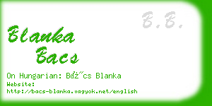 blanka bacs business card